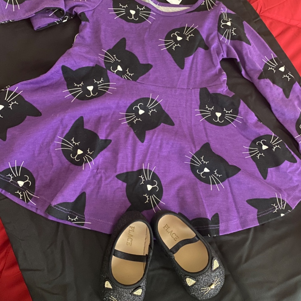 NWT Child’s Place Halloween Dress & Matching Cat Flats - Picture 4 of 4
